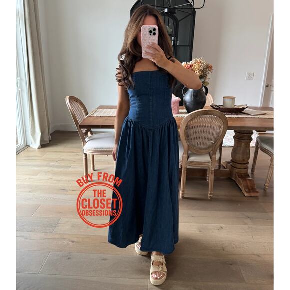 RARE!!! ZARA Strapless Midi Dress NWT - Picture 13 of 16